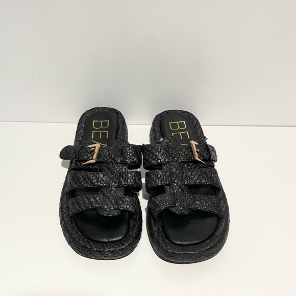 BEACH by Matisse Ciao Fisherman Black Woven Slide Sandals with Buckle‎ - Picture 3 of 8
